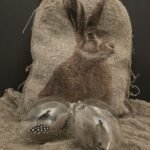 Shabby decoratie zak met haas