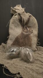 Shabby decoratie zak met haas