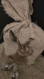 Shabby decoratie zak met haas - Afbeelding 2