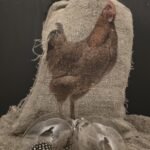 Shabby decoratie zak met haan