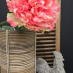 Roze kunst pioenroos