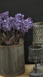 Papegaai kunsttulp dark purple 40cm donker blad