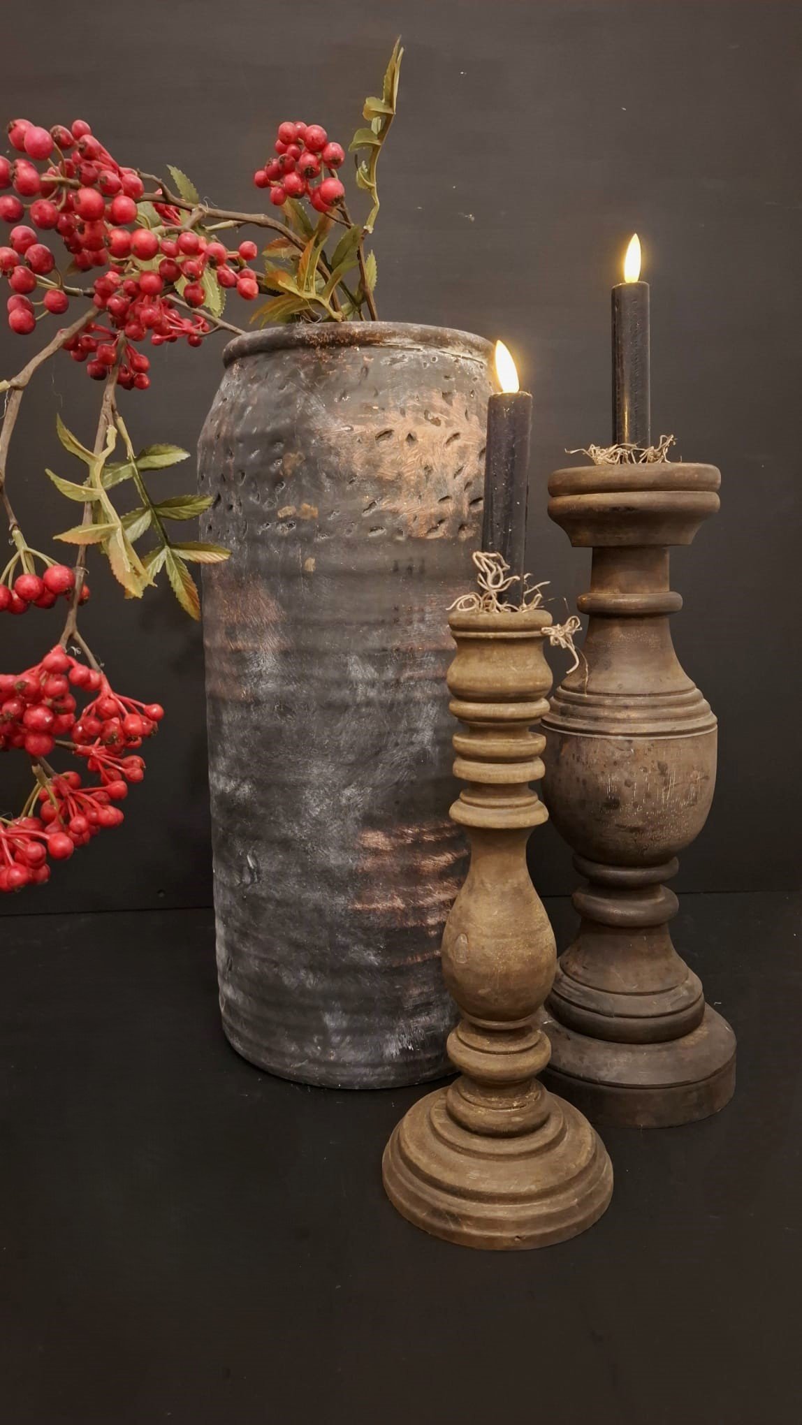 rechte-vintage-bruine-vaas 1 Rechte vintage bruine vaas