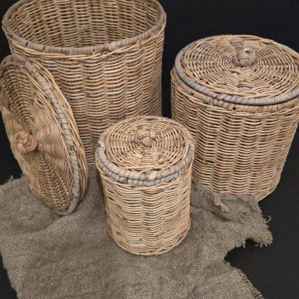 Ronde Rattan Opbergmanden