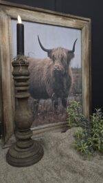 Schilderij Schotse Hooglander met houten frame - Afbeelding 2