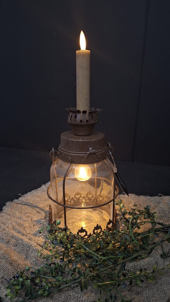 LED lamp op batterij – Landelijke sfeer met kaarsoptie - Afbeelding 2