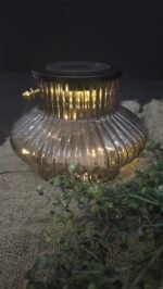 Solar lantaarn glas 16 cm – Landelijke sfeerverlichting in glas - Afbeelding 3