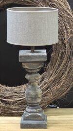 Houten Balusterlamp grijs