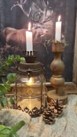 LED lamp op batterij in landelijke glazen houder