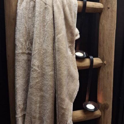 Zacht beige fleece plaid landelijke stijl