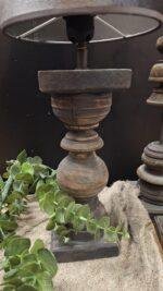 Houten Balusterlamp vintage – Sfeervolle Tafellamp foto 2