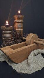 Houten knoflookpers