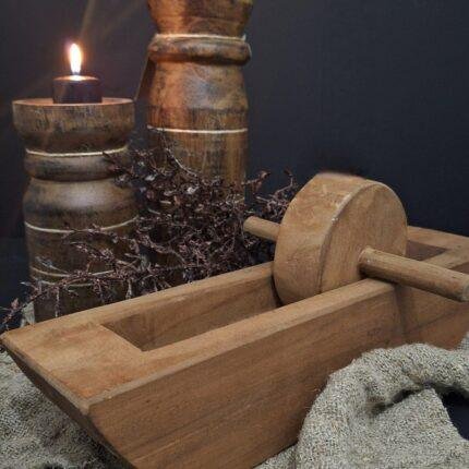 Houten knoflookpers