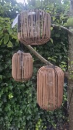 Solar tuinverlichting landelijke stijl met rotan hanglamp