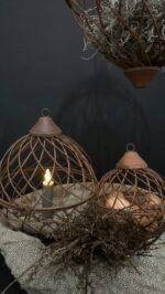 Roestige decoratie bal M foto 2