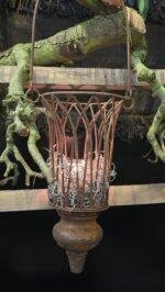 Roestige theelicht hanger foto 2