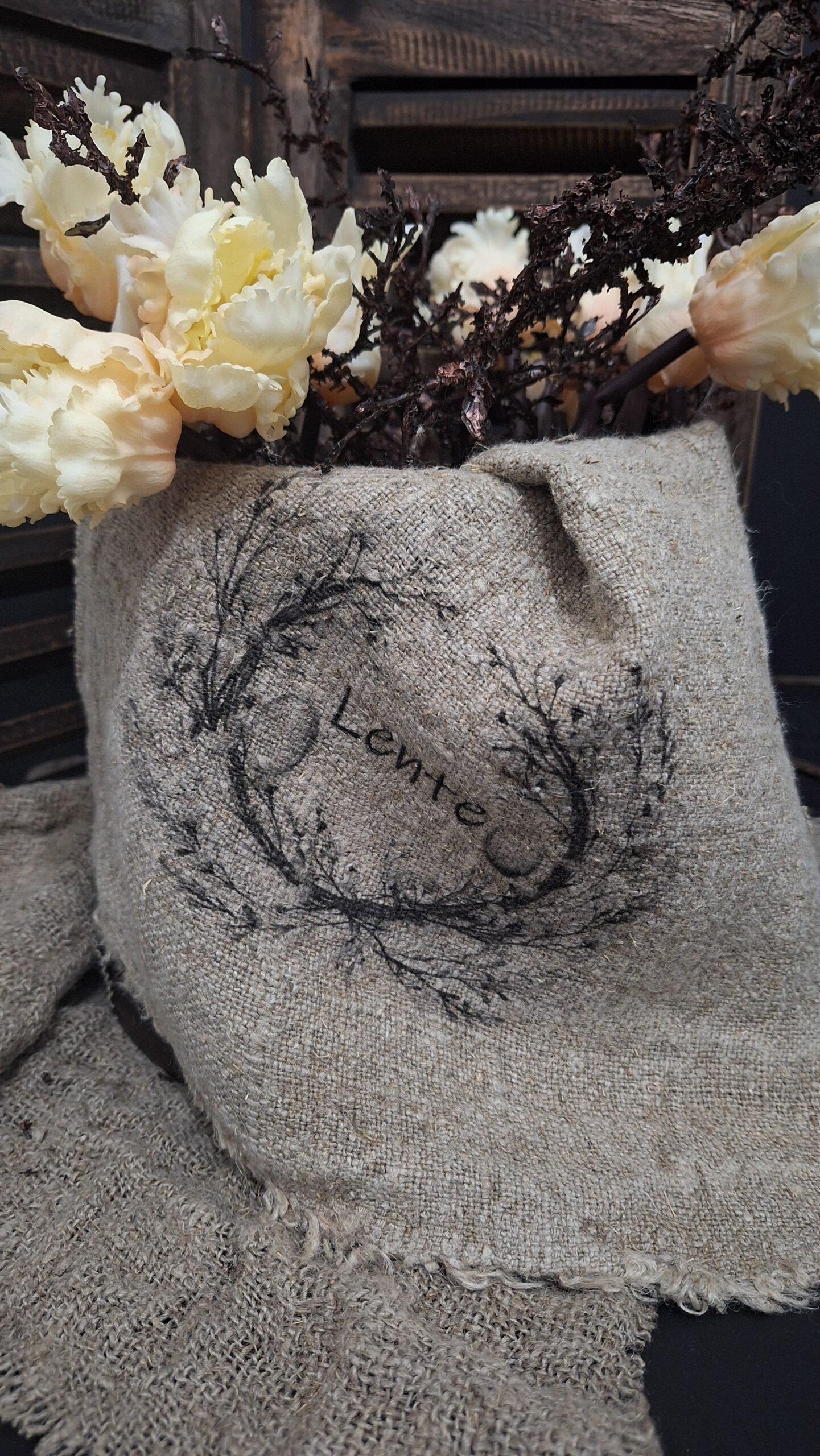 shabby-krans-lente 1 Shabby krans lente - Afbeelding 1