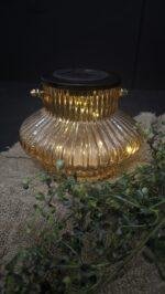 Solar lantaarn glas 16 cm – Landelijke sfeerverlichting in glas foto 4