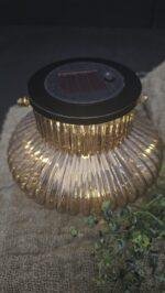 Solar lantaarn glas 16 cm – Landelijke sfeerverlichting in glas foto 5