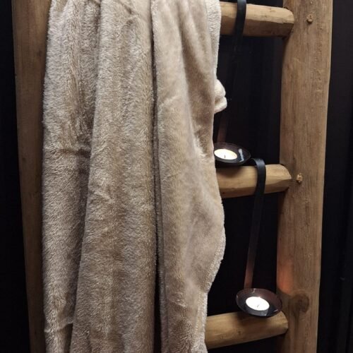 Zacht beige fleece plaid landelijke stijl