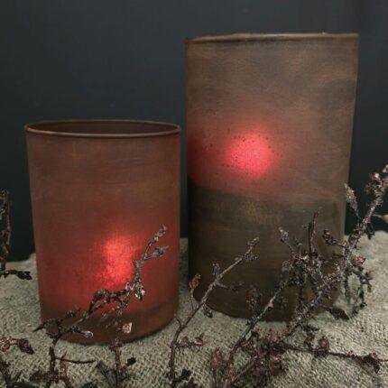 Glazen roest windlicht