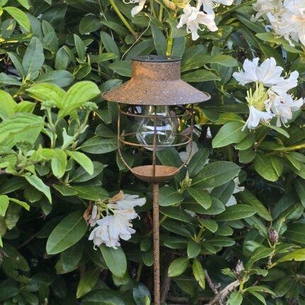 Solarlamp tuinsteker LED Daryl roest foto 2