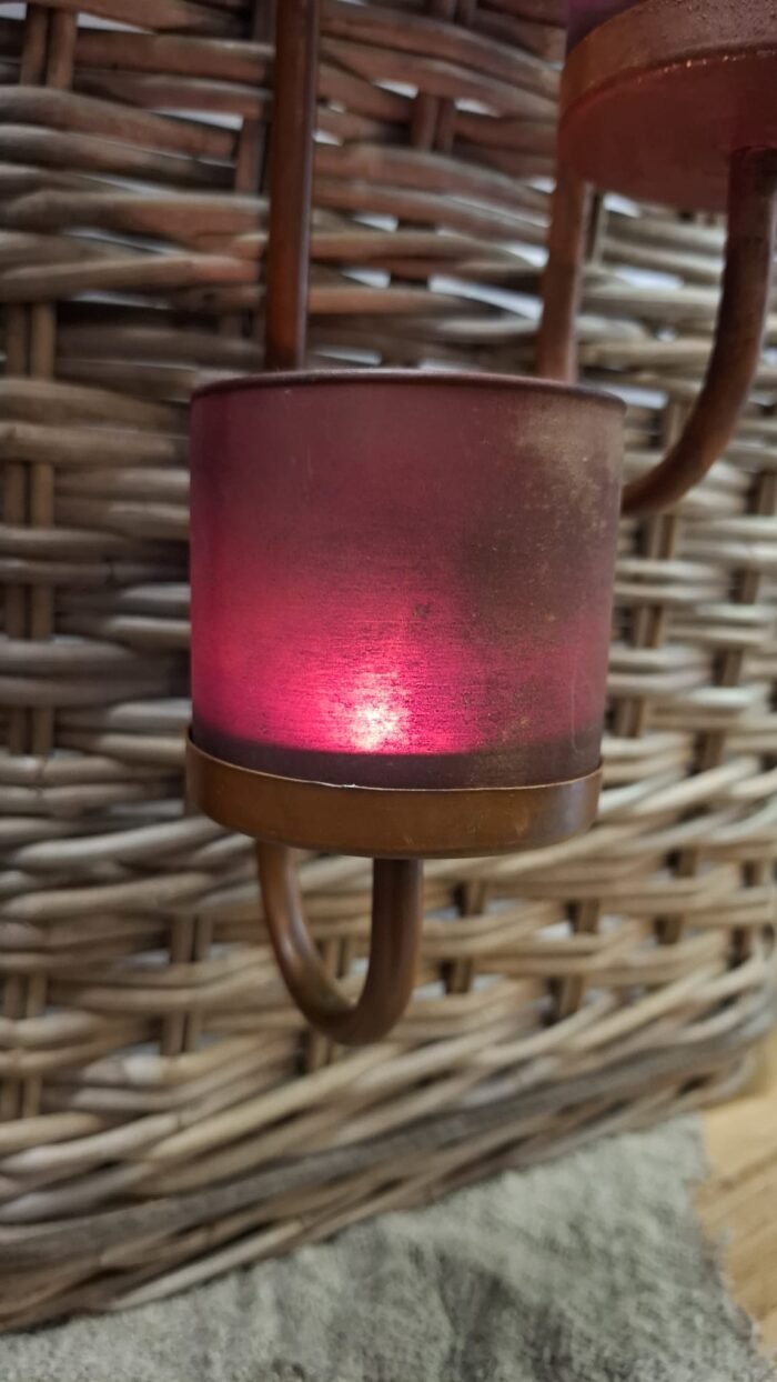 wandhaak met theelicht roestkleurig detail