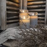 Old Grey LED Kaars met Vlameffect