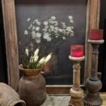 landelijke wanddecoratie bloemen en lepel