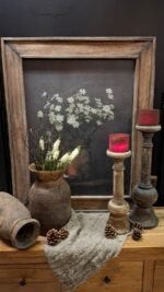landelijke wanddecoratie bloemen en lepel