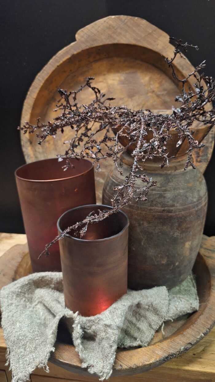 chapatti schaal oud hout landelijke decoratie