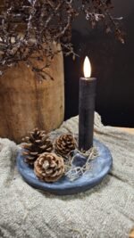 Sober landelijke kaarsenhouder grijs steen