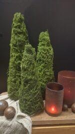 Mosboompje Kunst 30-40-50cm – Kerstdecoratie Landelijke Stijl