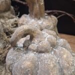 Sobere kalebas als herfstdecoratie op tafel