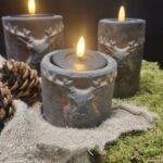 Theelichthouder met hert set