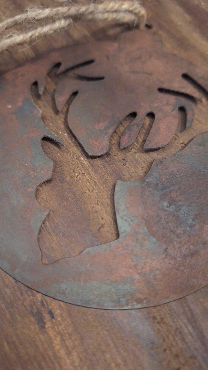 Metalen kerstbal hert hanger - Afbeelding 5