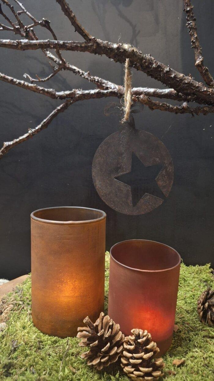 Metalen kerstbal ster hanger - Afbeelding 1