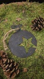 Metalen kerstbal ster hanger - Afbeelding 3