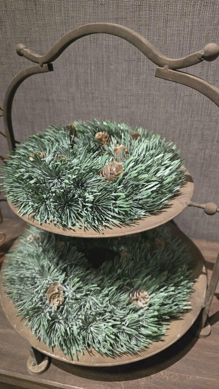 Kunstkrans groen met dennenappel - Afbeelding 3