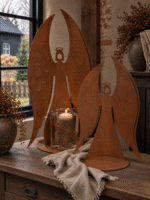 Metalen engel figuur- roest - Afbeelding 4