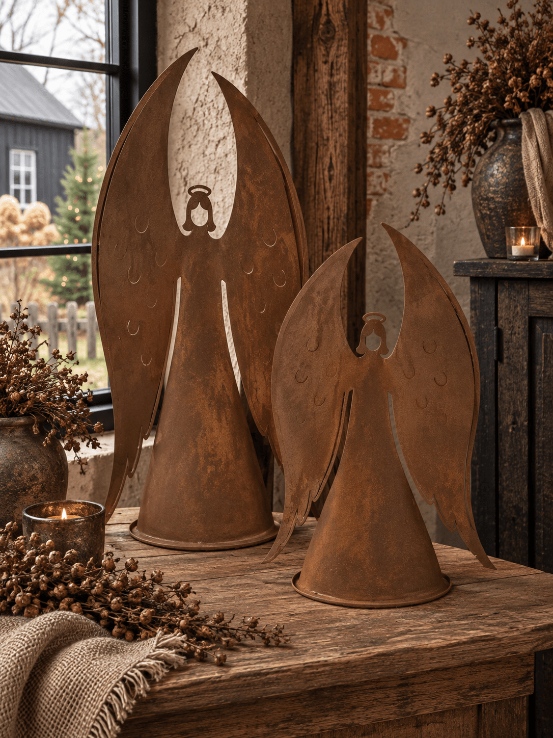 2025/09/1000282310.png Metalen engel figuur- roest - Afbeelding 1