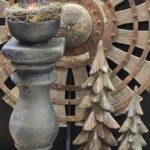 Stenen baluster kandelaar