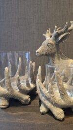 Gewei windlicht met glas