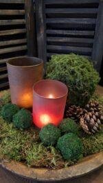 Mini mosballen – groene decoratie voor schaal of vaas