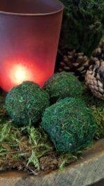 Mini mosballen – groene decoratie voor schaal of vaas