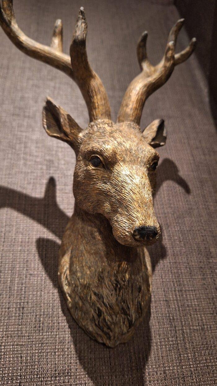 Stoere rendier buste als woondecoratie