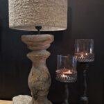 Stenen balusterlamp grijs zonder kap landelijke stijl