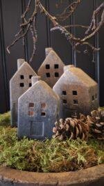 Landelijk woonaccessoire stenen theelicht huisje