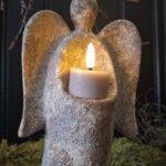Theelicht engel voor sfeervolle kerstdecoratie