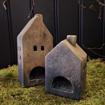 stenen theelicht huisjes voor sfeervolle decoratie